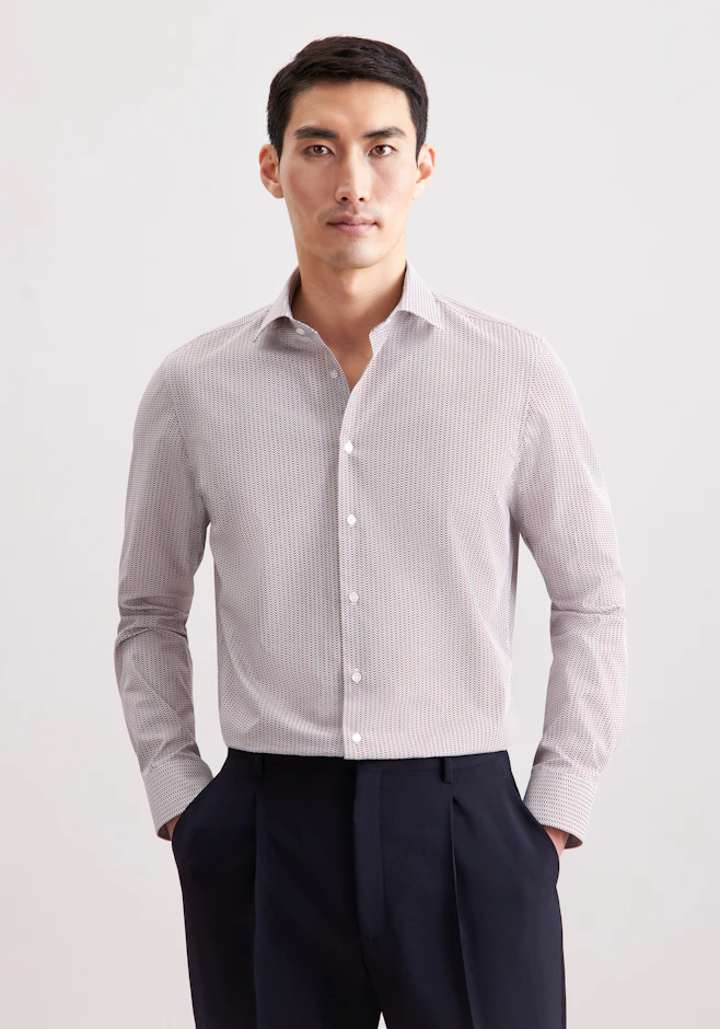 Shaped Business Hemd Gestreift in Rot | Seidensticker Onlineshop