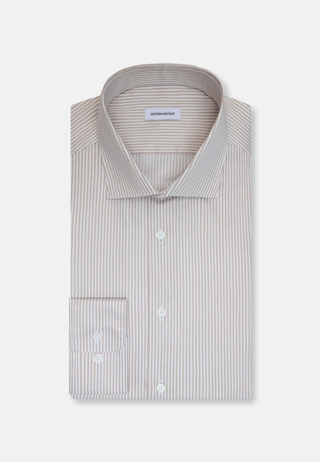 Shaped Business Hemd Gestreift in Beige | Seidensticker Onlineshop