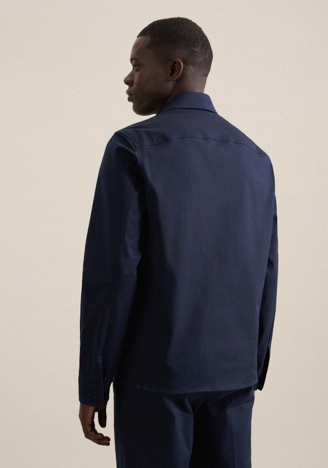 Regular Veste Uni in Bleu Foncé | Seidensticker Onlineshop