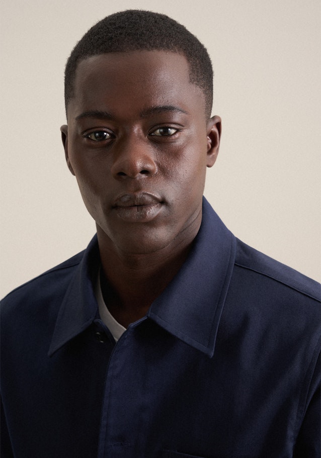 Regular Veste Uni in Bleu Foncé | Seidensticker Onlineshop
