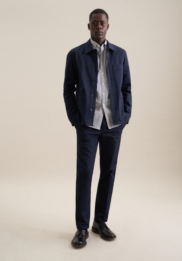 Regular Veste Uni in Bleu Foncé | Seidensticker Onlineshop