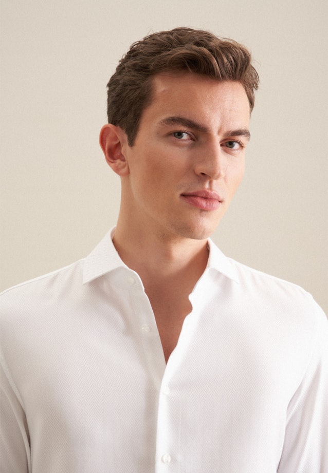 Chemise Business Shaped Fil à fil Col Kent in Blanc |  Seidensticker Onlineshop