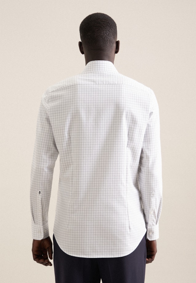 Shaped Business shirt Check in Medium Blue |  Seidensticker Onlineshop