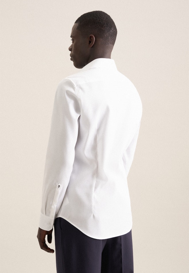 Non-iron Structure Business Shirt in Shaped with Kent-Collar and extra long sleeve in White | Seidensticker online shop