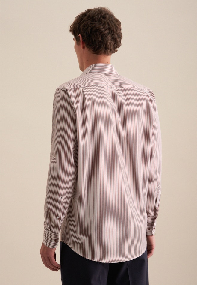 Non-iron Twill Business Shirt in Regular with Kent-Collar in Brown | Seidensticker online shop