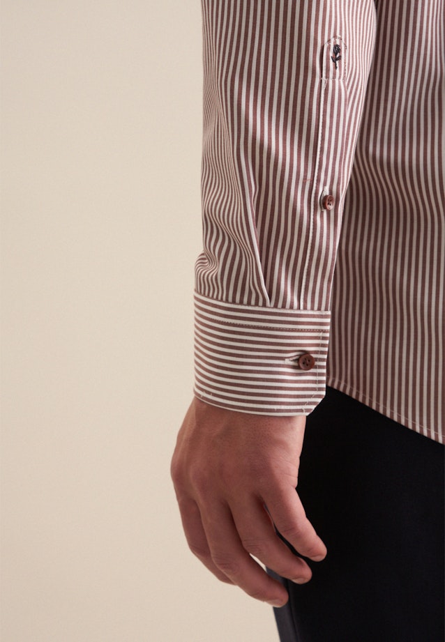 Non-iron Twill Business Shirt in Regular with Kent-Collar in Brown |  Seidensticker Onlineshop