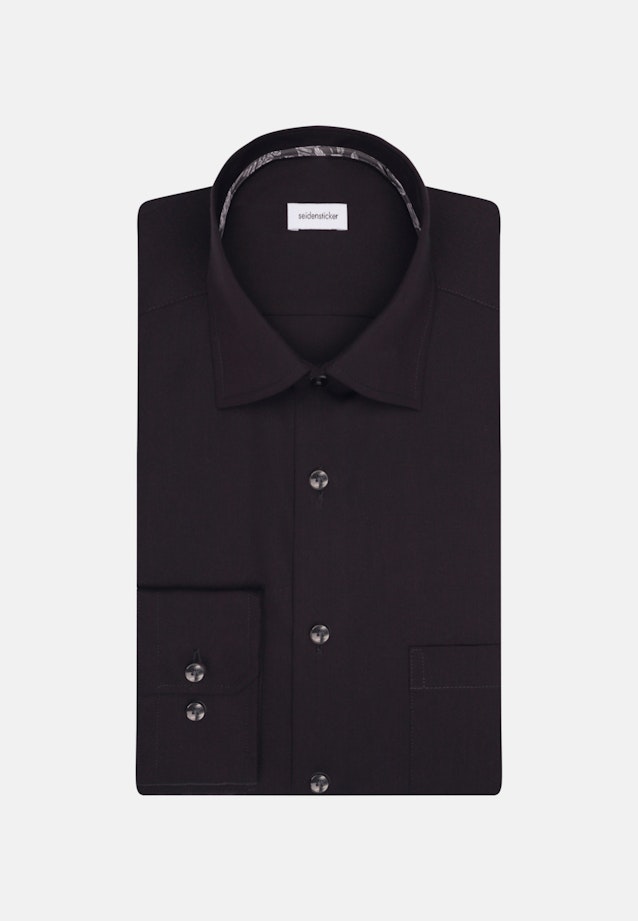 Chemise Business Regular Structuré Col Kent in Noir |  Seidensticker Onlineshop