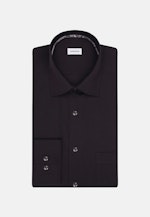 Chemise Business Regular Structuré Col Kent in Noir |  Seidensticker Onlineshop