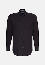 Chemise Business Regular Structuré Col Kent in Noir |  Seidensticker Onlineshop