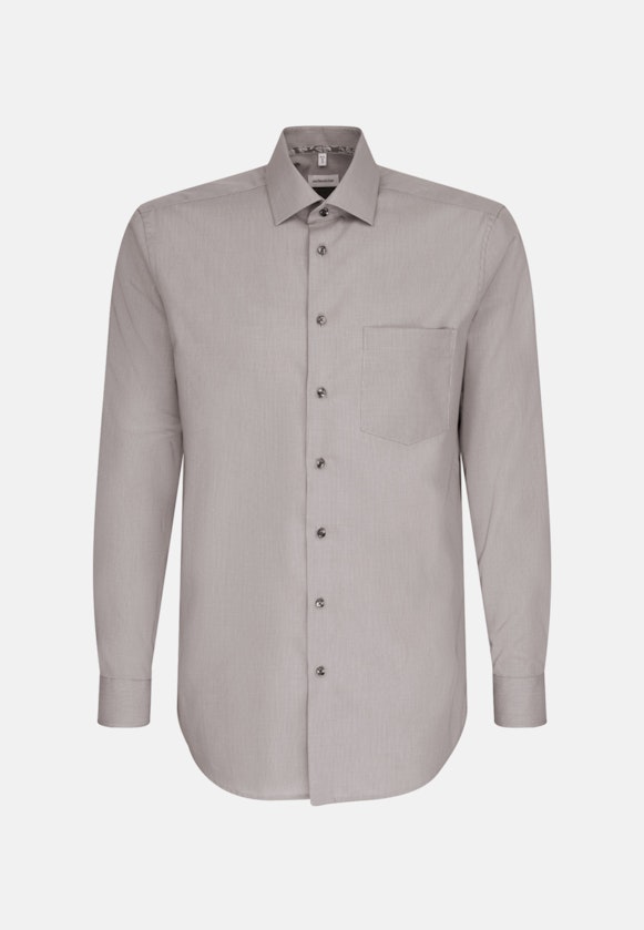 Non-iron Structure Business Shirt in Regular with Kent-Collar in Grey |  Seidensticker Onlineshop