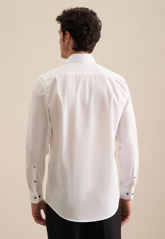 Chemise Business Regular Structuré Col Kent in Blanc |  Seidensticker Onlineshop