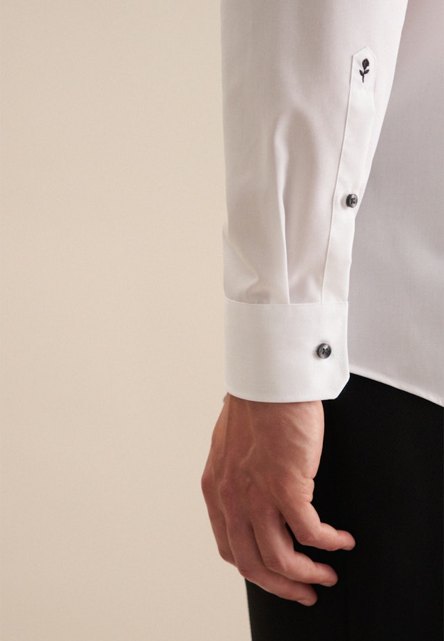 Chemise Business Regular Structuré Col Kent in Blanc |  Seidensticker Onlineshop