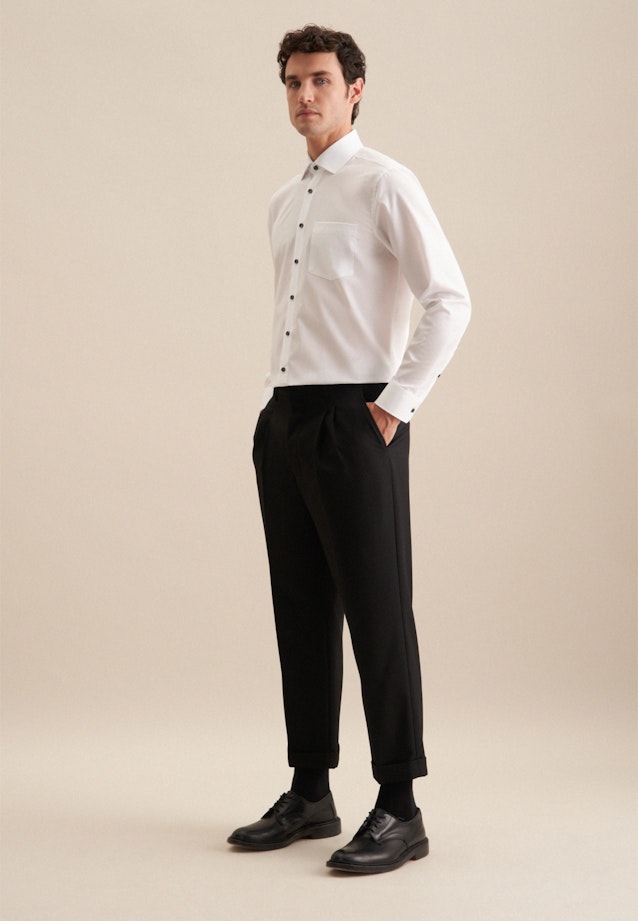 Non-iron Structure Business Shirt in Regular with Kent-Collar in White |  Seidensticker Onlineshop