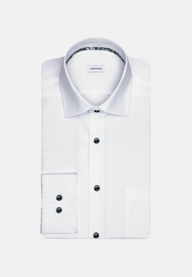 Chemise Business Regular Structuré Col Kent in Blanc |  Seidensticker Onlineshop