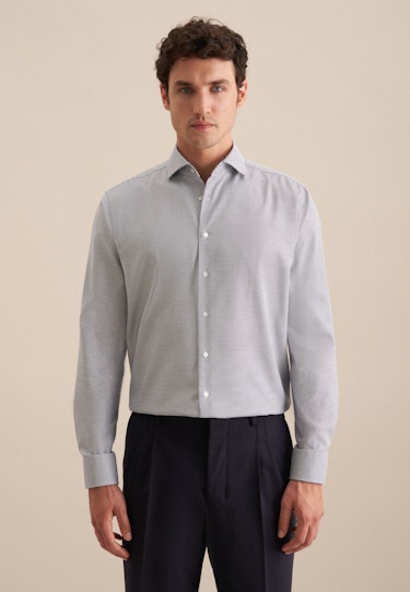 Regular Chemise Business Struktur bleu moyen Seidensticker