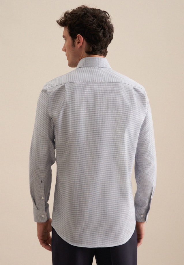 Regular Business Hemd Struktur in Mittelblau |  Seidensticker Onlineshop