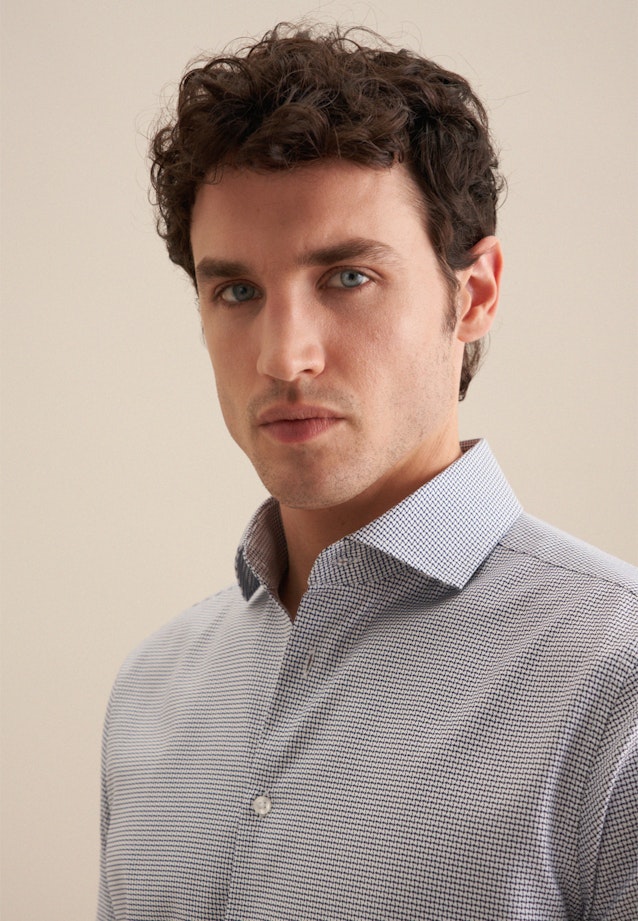 Regular Business Hemd Struktur in Mittelblau |  Seidensticker Onlineshop