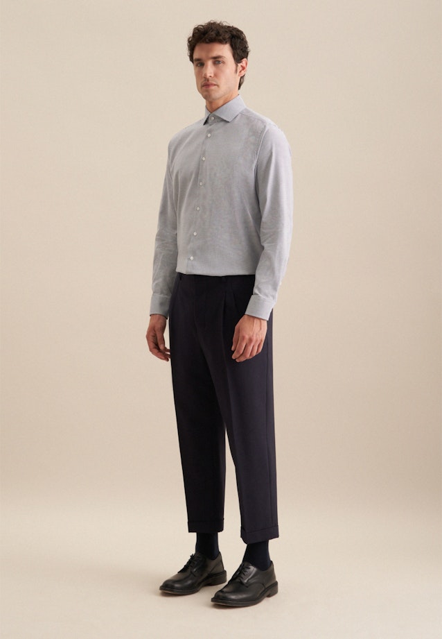 Regular Business Hemd Struktur in Mittelblau |  Seidensticker Onlineshop
