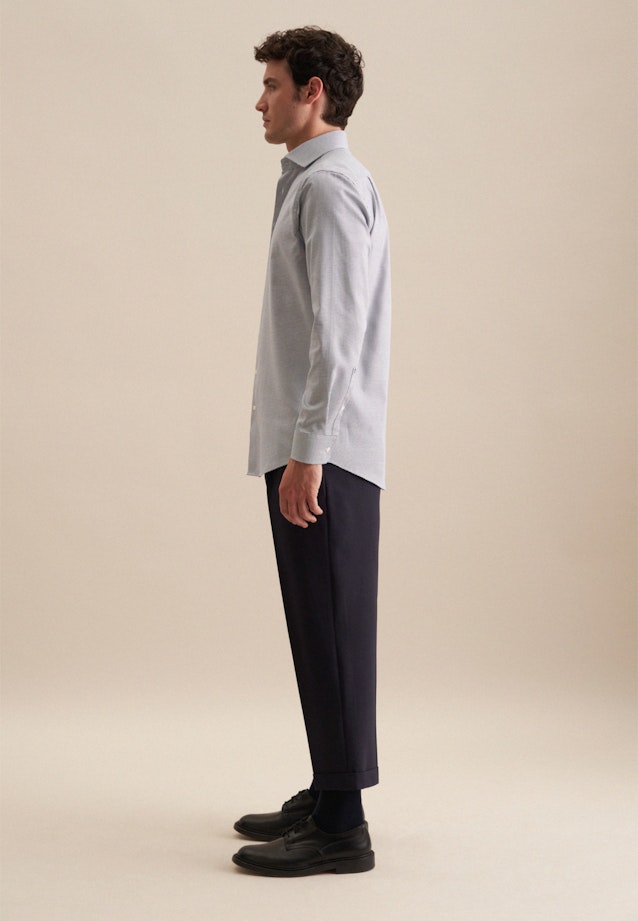 Regular Business Hemd Struktur in Mittelblau |  Seidensticker Onlineshop