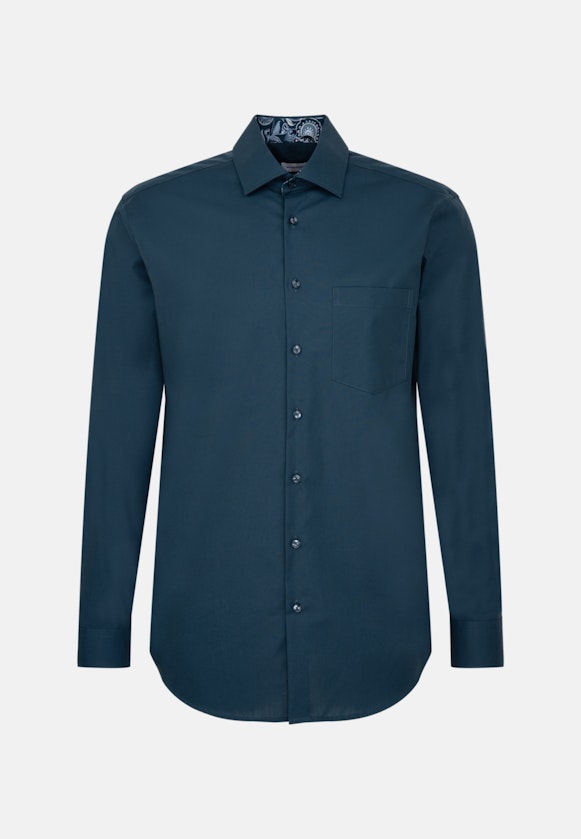 Non-iron Poplin Business Shirt in Comfort with Kent-Collar in Turquoise |  Seidensticker Onlineshop