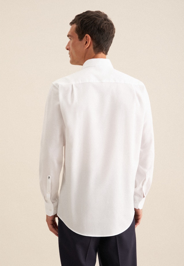 Non-iron Twill Zakelijk overhemd in Regular with Button-Down-Kraag in Wit |  Seidensticker Onlineshop