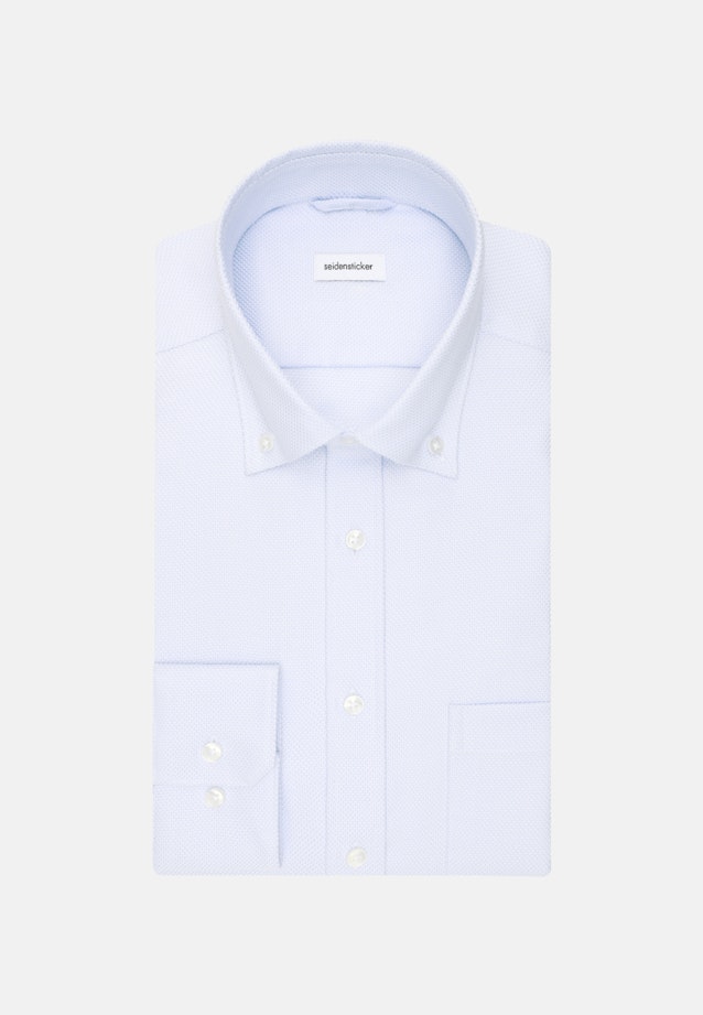 Chemise Business Regular Structuré Col Boutonné in Bleu Clair |  Seidensticker Onlineshop