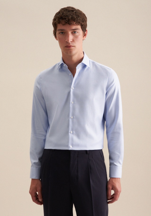 Seidensticker Bügelleichtes Satin Business Hemd in Shaped mit Kentkragen