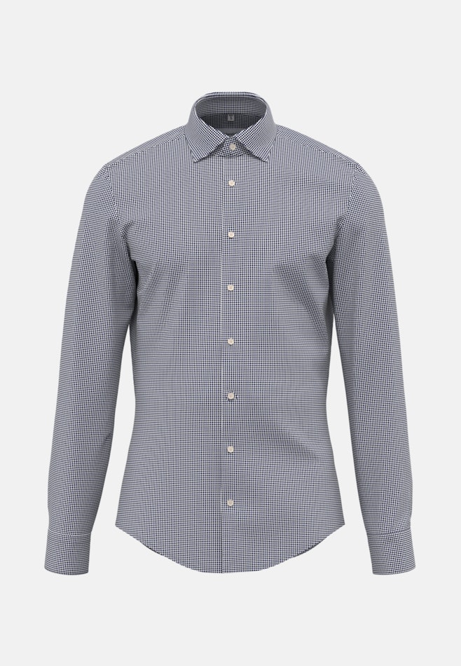 Easy-iron Satin Business Shirt in Shaped with Kent-Collar in Dark Blue | Seidensticker online shop