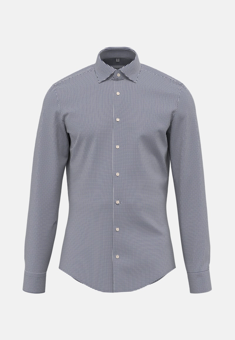 Easy-iron Satin Business Shirt in Shaped with Kent-Collar