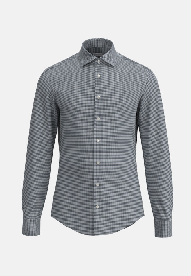 Chemise Business Shaped Satin Col Kent dans Bleu Foncé | Boutique en ligne Seidensticker