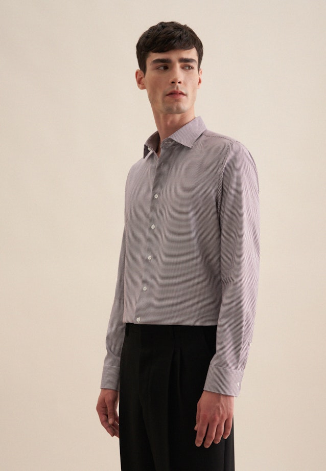 Shaped Business Hemd Pepita in Lila |  Seidensticker Onlineshop