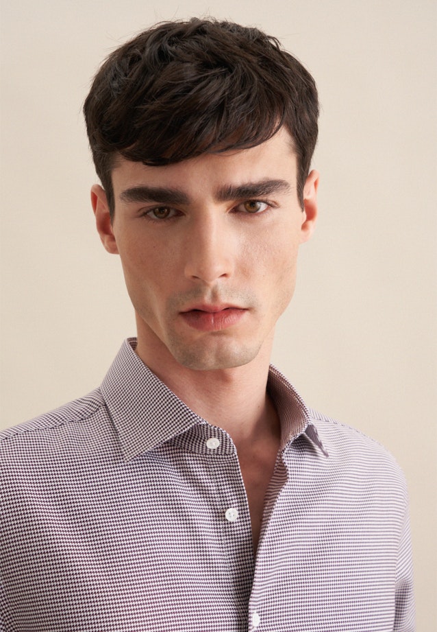 Shaped Business Hemd Pepita in Lila |  Seidensticker Onlineshop