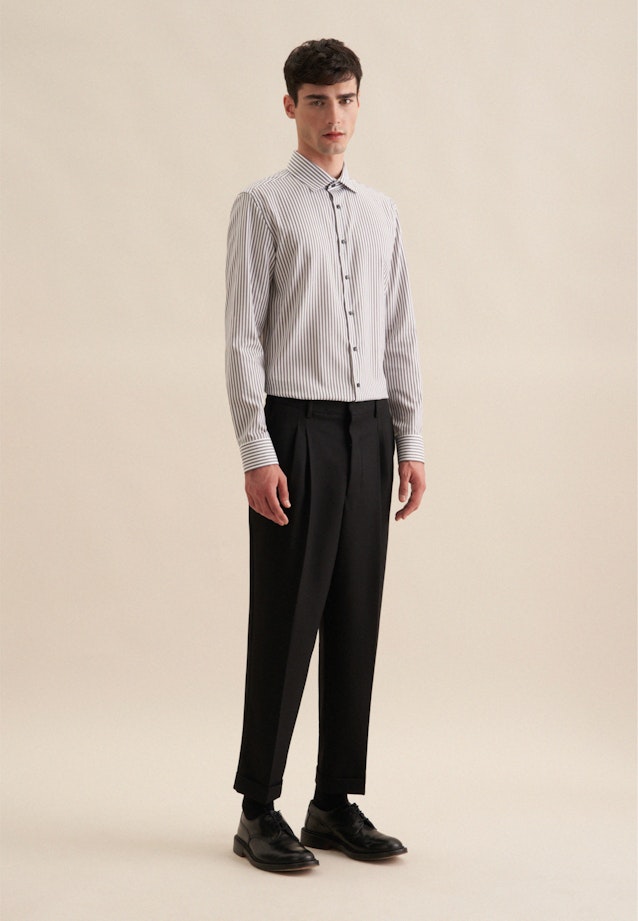 Shaped Business Hemd Streifen in Grau |  Seidensticker Onlineshop