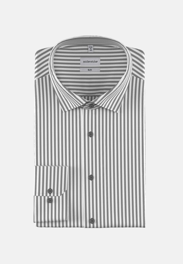 Chemise Business Shaped Twill (sergé) Col Kent in Gris |  Seidensticker Onlineshop