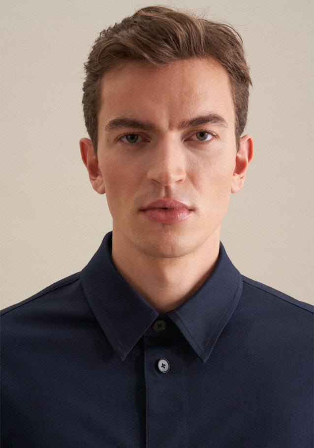 Regular Overshirt Uni in Dunkelblau | Seidensticker Onlineshop