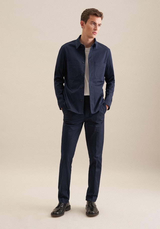 Regular Overshirt Uni in Dunkelblau | Seidensticker Onlineshop