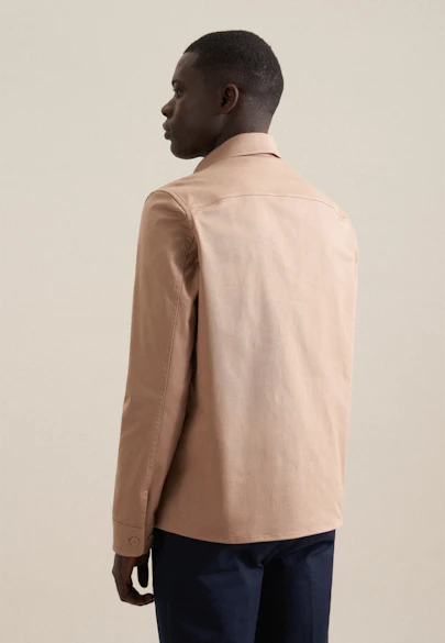 Regular Overshirt Uni in Braun |  Seidensticker Onlineshop