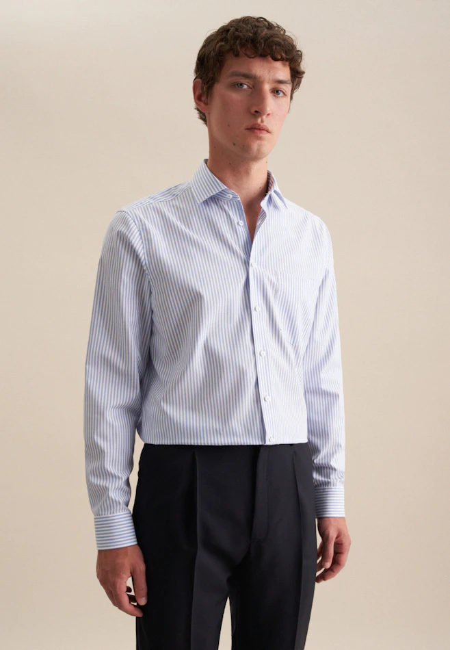 Regular Chemise d'affaires rayures dans Bleu Clair | Boutique en ligne Seidensticker