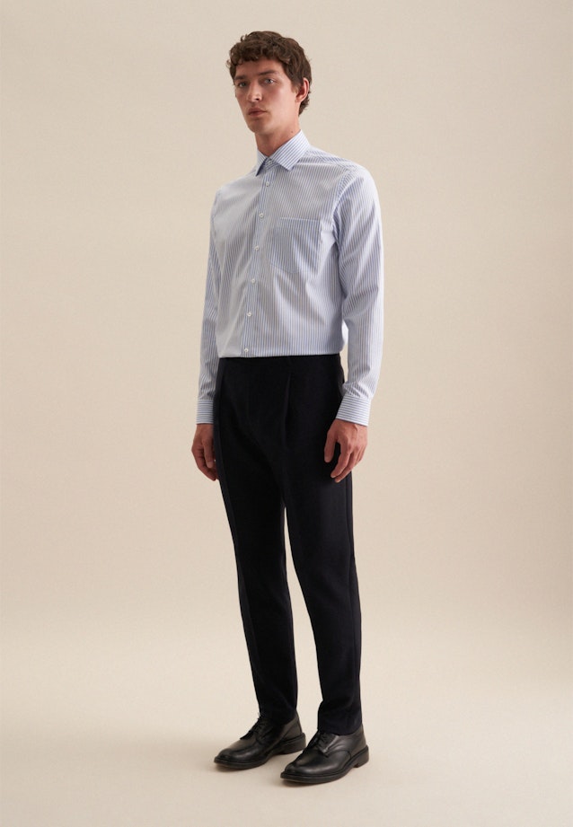 Non-iron Poplin Business Shirt in Regular with Kent-Collar in Light Blue |  Seidensticker Onlineshop