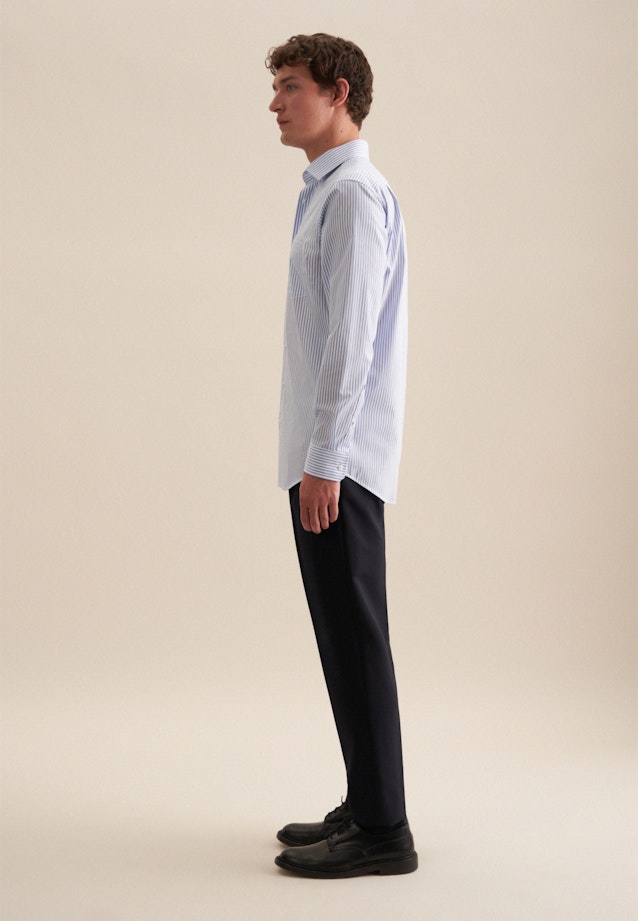 Non-iron Poplin Business Shirt in Regular with Kent-Collar in Light Blue |  Seidensticker Onlineshop