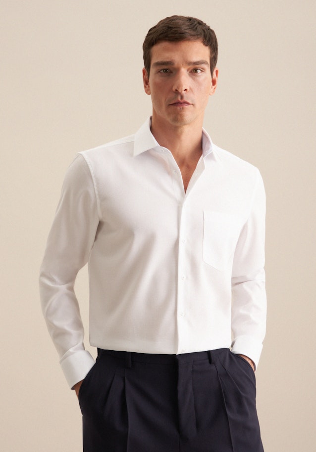 Comfort Chemise Business Petit motif in Blanc | Seidensticker Onlineshop