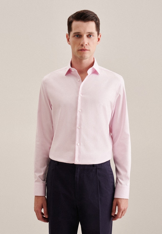 Non-iron Twill Business Shirt in Shaped with Kent-Collar in Pink | Seidensticker online shop