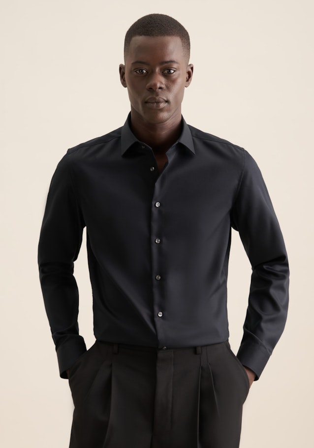 Shaped Chemise d'affaires Uni in Noir | Seidensticker Onlineshop