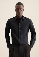 Shaped Business Hemd Uni in Schwarz |  Seidensticker Onlineshop