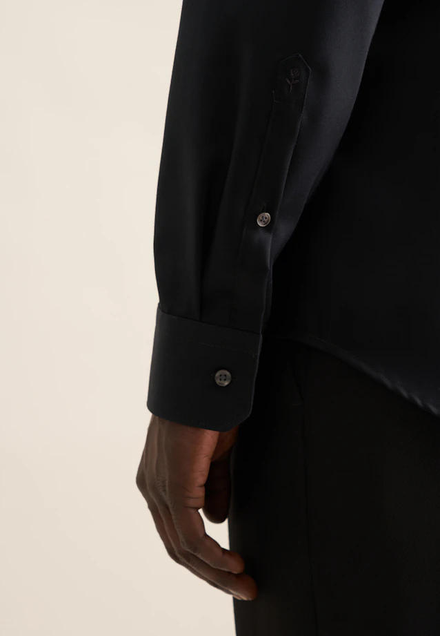Shaped Business shirt Uni in Schwarz |  Seidensticker Onlineshop