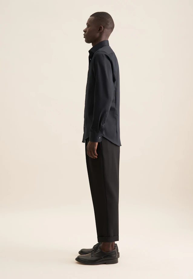 Shaped Business Hemd Uni in Schwarz |  Seidensticker Onlineshop