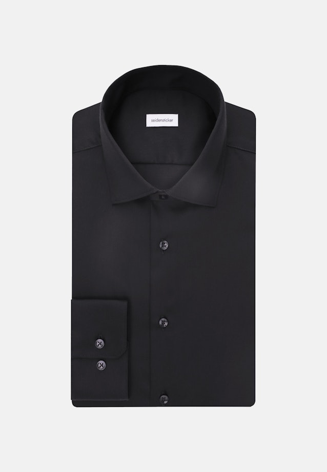 Shaped Business Hemd Uni in Schwarz |  Seidensticker Onlineshop