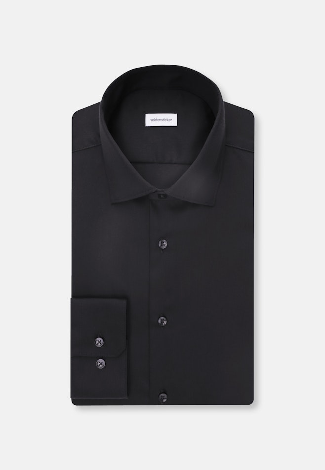 Shaped Business shirt Uni in Schwarz | Seidensticker online shop