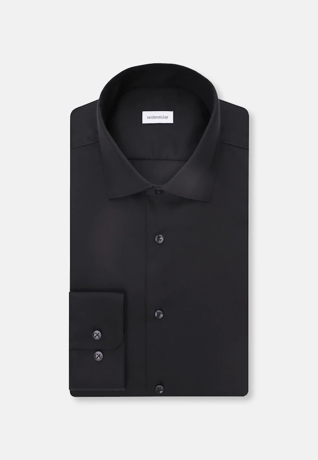 Shaped Business Hemd Uni in Schwarz |  Seidensticker Onlineshop
