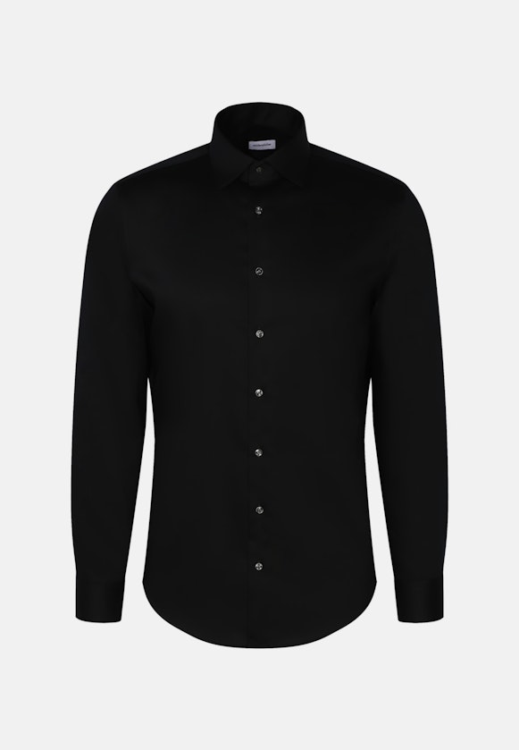 Shaped Business Hemd Uni in Schwarz |  Seidensticker Onlineshop